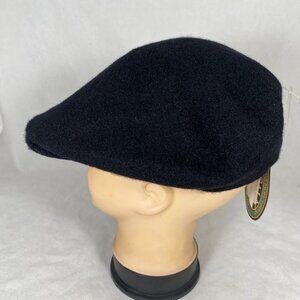 Scala Black Wool Flat Cap